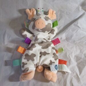 Taggies Signature Collection Cow 12" Plush Lovey Baby Stroller Hook Mary Meyer